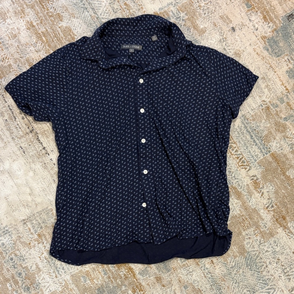 Slate & Stone Dark Blue Paisley Shirt